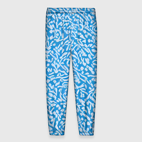 Мужские брюки Белые узоры на синем фоне / 3D-принт – фото 2