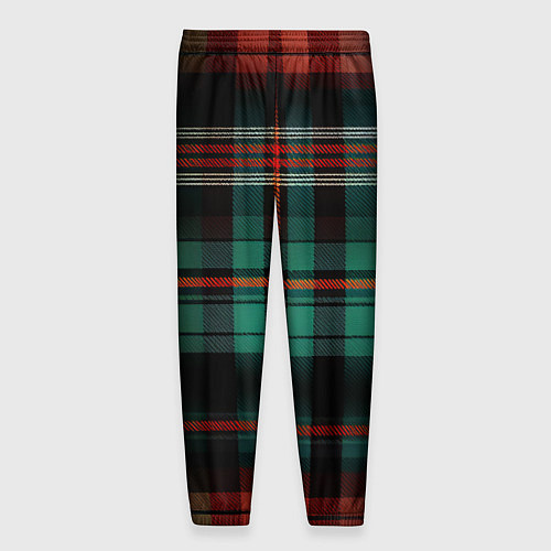 Мужские брюки Красно-зелёная шотландская клетка / 3D-принт – фото 2
