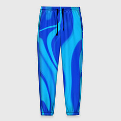 Мужские брюки Абстракция разлитые краски сине-голубой
