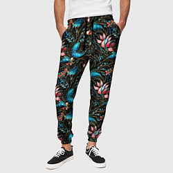 Брюки на резинке мужские Узор из страз на темном фоне, цвет: 3D-принт — фото 2