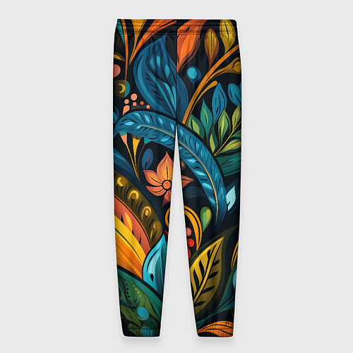 Мужские брюки Растительный узор в бразильском стиле / 3D-принт – фото 2