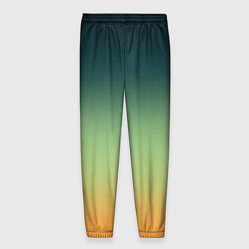 Мужские брюки Темно-зеленый и желтый градиент / 3D-принт – фото 2