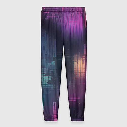 Мужские брюки Цветные пиксели retro / 3D-принт – фото 2