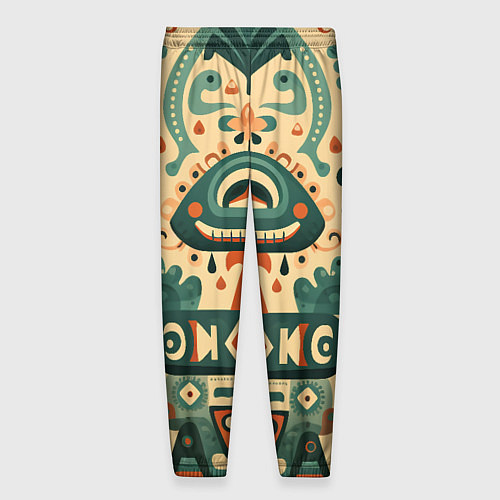 Мужские брюки Абстрактный узор в мексиканском фолк-арт стиле / 3D-принт – фото 2