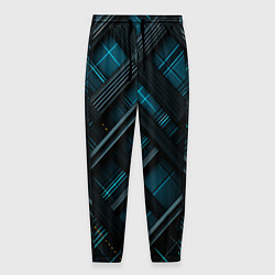 Мужские брюки Тёмно-синяя диагональная клетка в шотландском стил