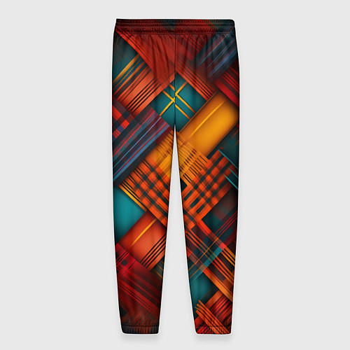 Мужские брюки Разноцветная клетка в шотландском стиле / 3D-принт – фото 2