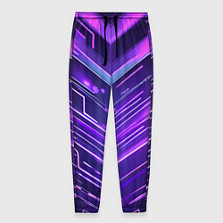 Мужские брюки Фиолетовые неон полосы киберпанк