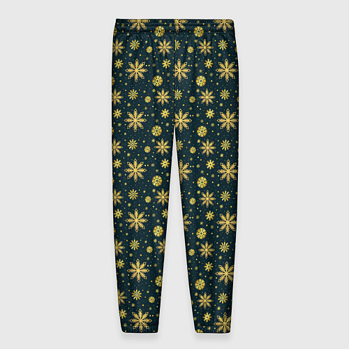 Мужские брюки Декоративные снежинки с золотым блеском / 3D-принт – фото 2