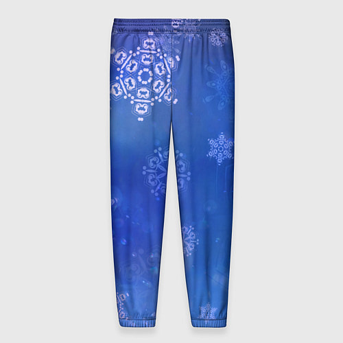 Мужские брюки Декоративные снежинки на фиолетовом / 3D-принт – фото 2