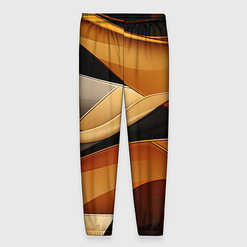 Мужские брюки Желтая и черная абстракция / 3D-принт – фото 2