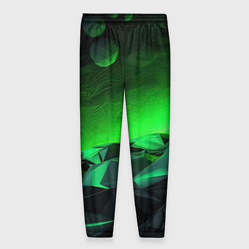 Мужские брюки Абстрактное эхо зелени / 3D-принт – фото 2