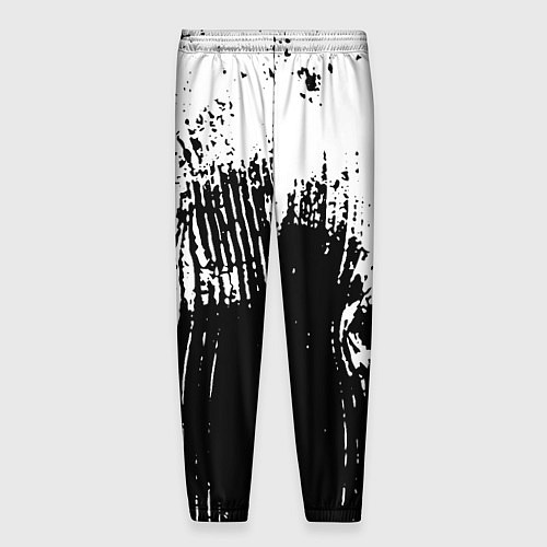 Мужские брюки Черно-белая абстракция гранж / 3D-принт – фото 2