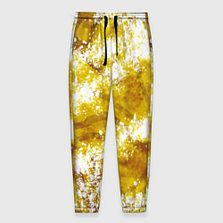 Брюки на резинке мужские Желто-белая абстракция, цвет: 3D-принт