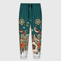 Мужские брюки Индийский орнамент с птицами