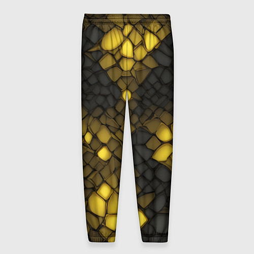 Мужские брюки Жёлтый трескающийся камень / 3D-принт – фото 2
