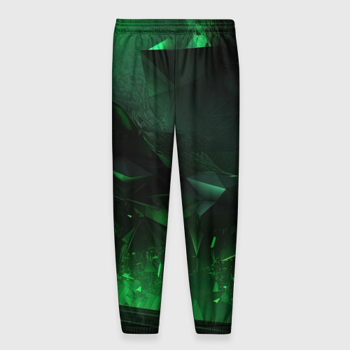 Мужские брюки Геометрическая текстурная зеленая абстракция / 3D-принт – фото 2