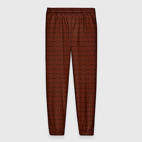 Мужские брюки Красно-коричневый узоры / 3D-принт – фото 2