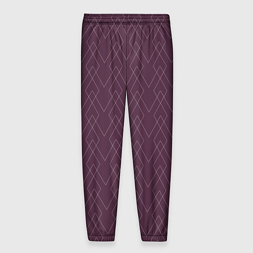 Мужские брюки Бордовый геометричные линии / 3D-принт – фото 2