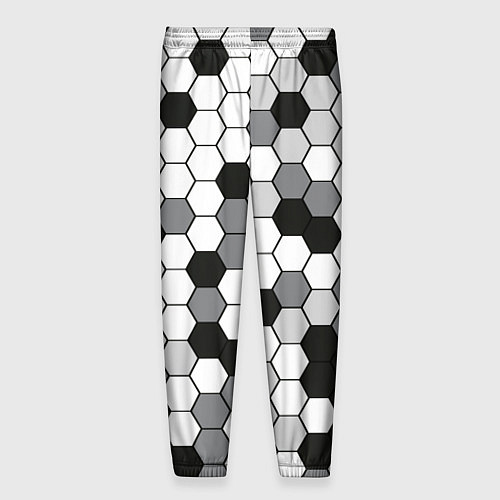 Мужские брюки Камуфляж гексагон серый / 3D-принт – фото 2