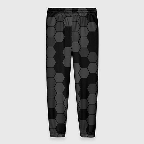 Мужские брюки Камуфляж гексагон черный / 3D-принт – фото 2