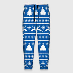 Мужские брюки Синий свитер с новогодними оленями
