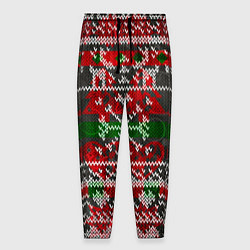 Брюки на резинке мужские Вязанный орнамент узор, цвет: 3D-принт