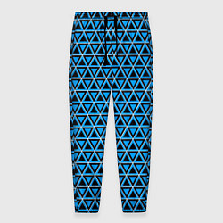 Брюки на резинке мужские Синие и чёрные треугольники, цвет: 3D-принт