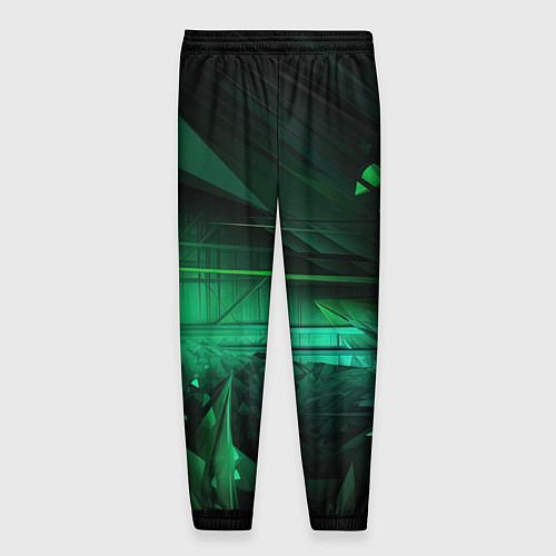 Мужские брюки Зеленая абстракция зеленая / 3D-принт – фото 2
