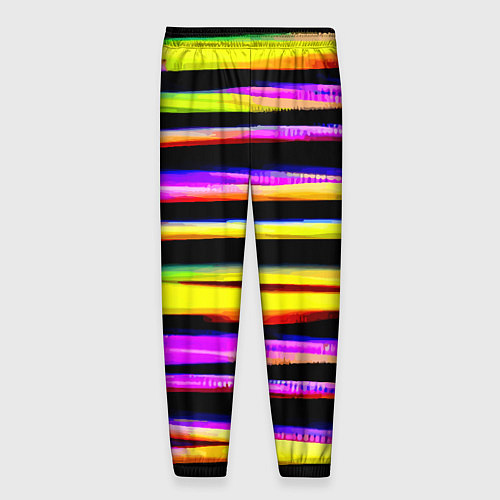 Мужские брюки Цветные неоновые полосы / 3D-принт – фото 2