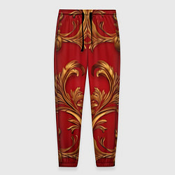 Мужские брюки Золотые узоры на красном