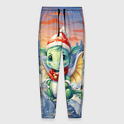 Брюки на резинке мужские Милый маленький дракон новогодний 2024 года нового, цвет: 3D-принт