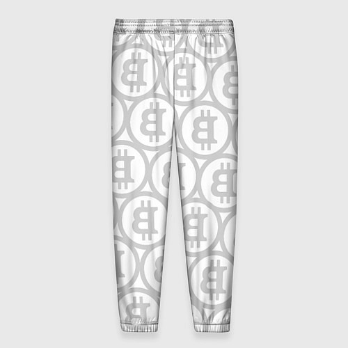 Мужские брюки Биткоин патерн на белом фоне / 3D-принт – фото 2