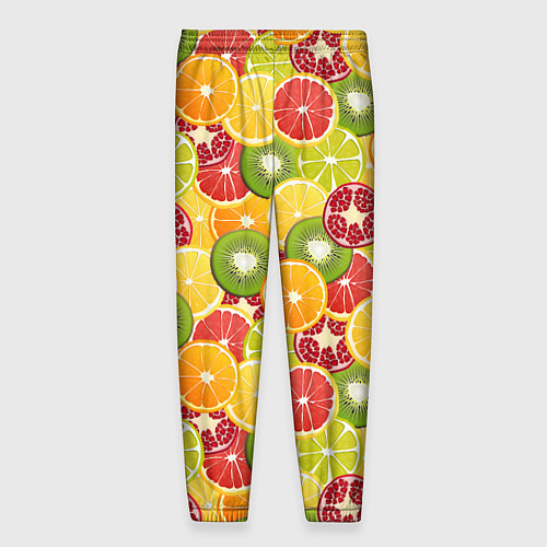 Мужские брюки Фон с экзотическими фруктами / 3D-принт – фото 2