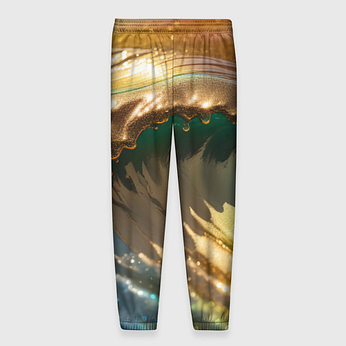 Мужские брюки Перламутровые блестящие волны радужных цветов / 3D-принт – фото 2