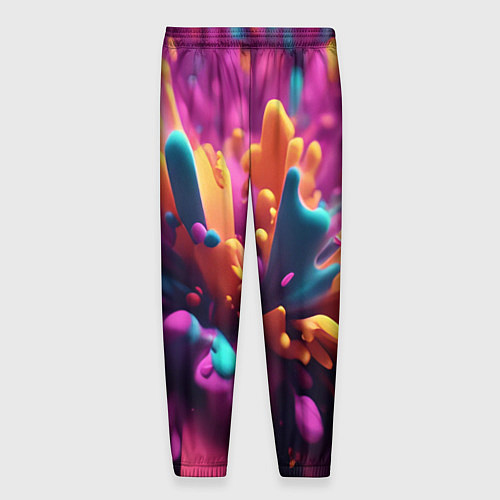 Мужские брюки Яркий всплеск / 3D-принт – фото 2