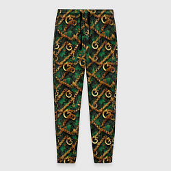 Мужские брюки Золотая цепочка на зеленой ткани