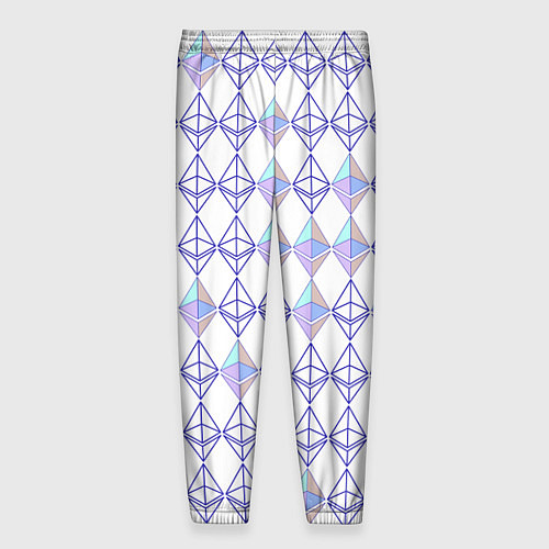 Мужские брюки Криптовалюта Ethereum на белом / 3D-принт – фото 2