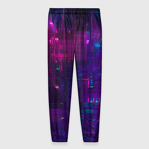 Мужские брюки Неоновые огни квадратов / 3D-принт – фото 2