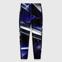 Мужские брюки Синие и серебреные абстрактные полосы