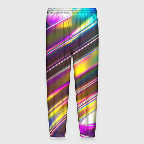 Мужские брюки Неоновый скрученный металл разноцветный / 3D-принт – фото 2