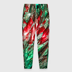 Мужские брюки Красные и зелёные драгоценные кристаллы