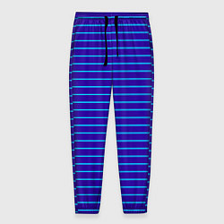 Мужские брюки Неоновые линии циан на темно синем