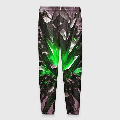 Мужские брюки Драгоценный камень зелёный / 3D-принт – фото 2