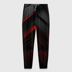 Мужские брюки Яркий красный свет из черной абстракции