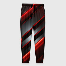 Мужские брюки Яркий красный свет из черной абстракции