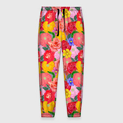 Мужские брюки Летний цветочный фон