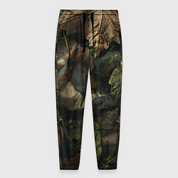 Мужские брюки Реалистичный охотничий камуфляж из ткани и листьев