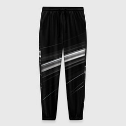 Мужские брюки Белые полосы на черной абстракции