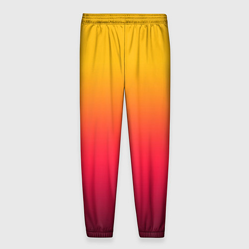 Мужские брюки Жёлто-бордовый градиент / 3D-принт – фото 2