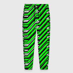Мужские брюки Чёрно-зелёный линейный узор киберпанк